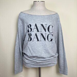 NEXT LEVEL Bang Bang Womens Gray Off-Shoulder 3/4 Sleeve Top Extra Large